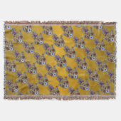 Hamsa Hört Blume Opal Art on Gold Decke (Vorderseite)