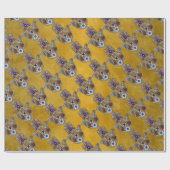 Hamsa Hört Blume Opal Art on Gold Geschenkpapier (Flach)