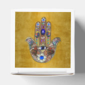 Hamsa Hört Blume Opal Art on Gold Geschenkschachtel (Oben)