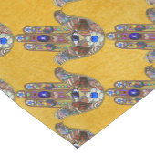 Hamsa Hört Blume Opal Art on Gold Kurzer Tischläufer (Ecke)