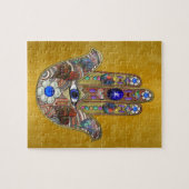 Hamsa Hört Blume Opal Art on Gold Puzzle (Horizontal)