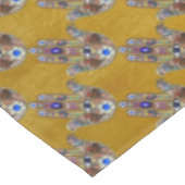 Hamsa Hört Blume Opal Art on Gold Tischdecke (Schrägansicht)