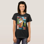 Hamsa Katzen-Talisman-Malerei T-Shirt (Vorne ganz)