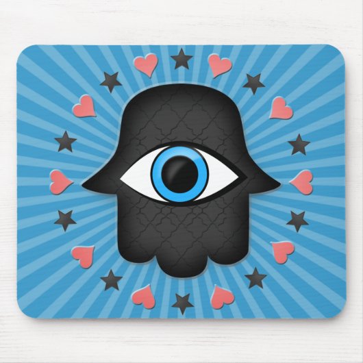 Hamsa khamsa Auge in der Hand der Göttin Mousepad (Vorne)