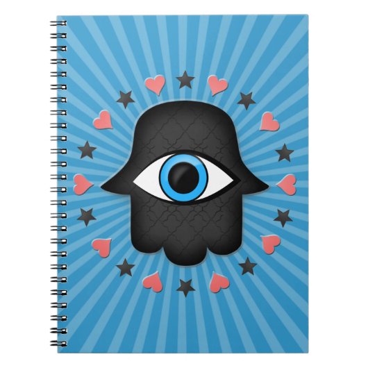 Hamsa khamsa Auge in der Hand der Göttin Notizblock (Vorderseite)
