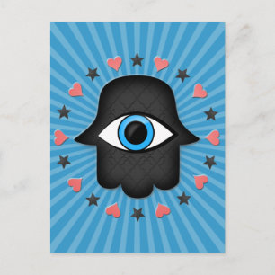 Hamsa khamsa Auge in der Hand der Göttin Postkarte