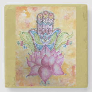 Hamsa Kunst-Stein-Untersetzer Steinuntersetzer