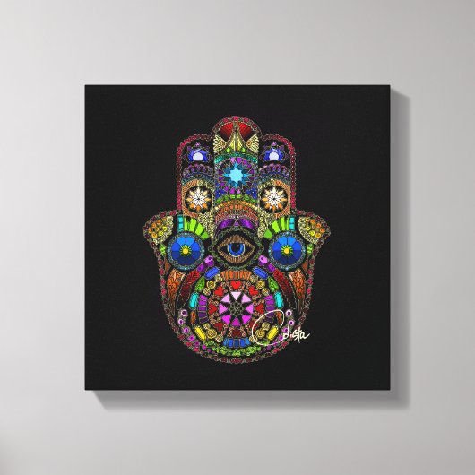 Hamsa Leinwand Black (Vorderseite)