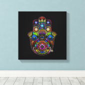 Hamsa Leinwand Black (Insitu (Holzboden))