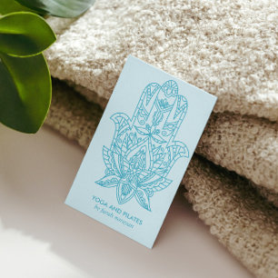 Hamsa Light Blue Wellness Massage Yoga ganzheitl Visitenkarte