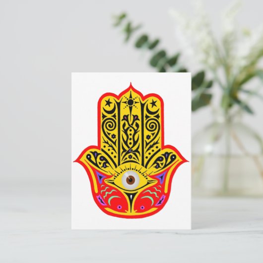 Hamsa - Magic Hamsa Postkarte (Stehend Vorderseite)