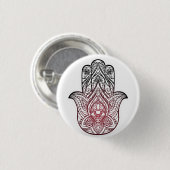 Hamsa mit bohischem Muster Button (Vorne & Hinten)