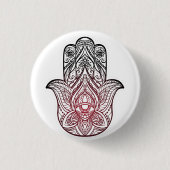 Hamsa mit bohischem Muster Button (Vorderseite)