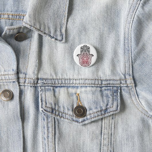 Hamsa mit bohischem Muster Button (Beispiel)