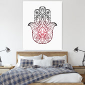 Hamsa mit bohischem Muster Leinwanddruck (Insitu (Schlafzimmer))