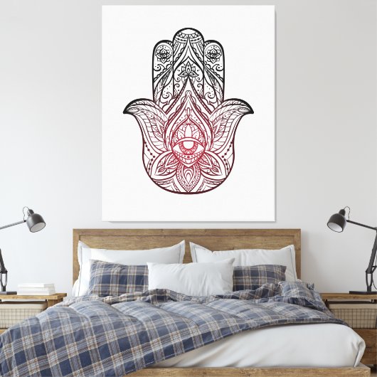 Hamsa mit bohischem Muster Leinwanddruck (Insitu (Schlafzimmer))