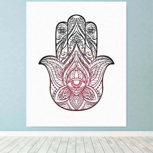 Hamsa mit bohischem Muster Leinwanddruck (Insitu (Holzboden))