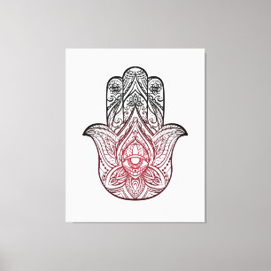 Hamsa mit bohischem Muster Leinwanddruck