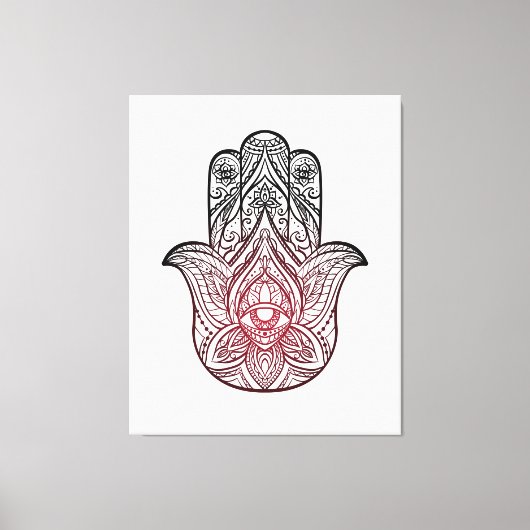 Hamsa mit bohischem Muster Leinwanddruck (Vorderseite)