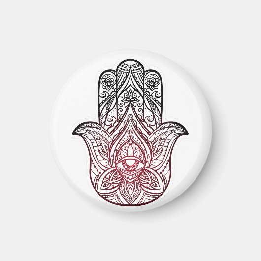 Hamsa mit bohischem Muster Magnet (Vorne)