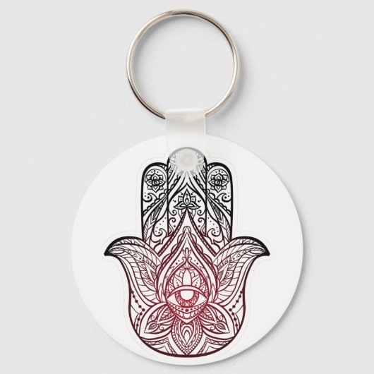 Hamsa mit bohischem Muster Schlüsselanhänger (Vorderseite)