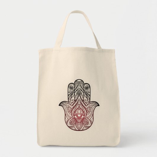 Hamsa mit bohischem Muster Tragetasche (Vorne)