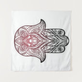 Hamsa mit bohischem Muster Wandteppich (Vorderseite (Horizontal))