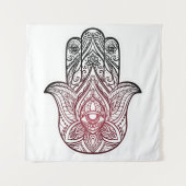 Hamsa mit bohischem Muster Wandteppich (Vorderseite)