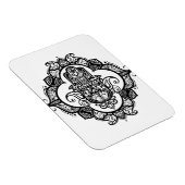 Hamsa mit Ethnic Ornaments Doodle Magnet (Rechte Seite)