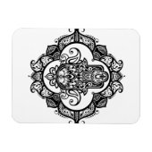 Hamsa mit Ethnic Ornaments Doodle Magnet (Horizontal)