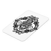 Hamsa mit Ethnic Ornaments Doodle Magnet (Linke Seite)