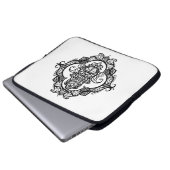 Hamsa mit ethnischem Verzierungs-Gekritzel Laptopschutzhülle (Vorne Knopf)