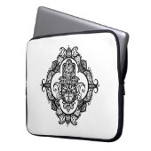 Hamsa mit ethnischem Verzierungs-Gekritzel Laptopschutzhülle (Vorderseite Links)