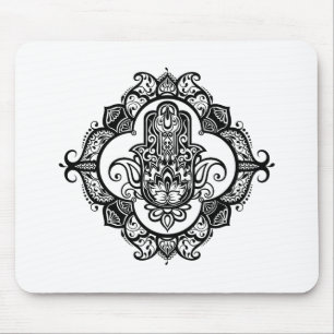 Hamsa mit ethnischem Verzierungs-Gekritzel Mousepad