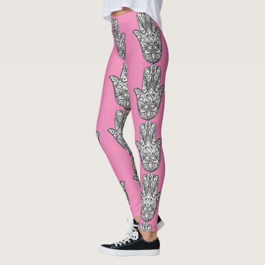 Hamsa Pink Leggings (Links)