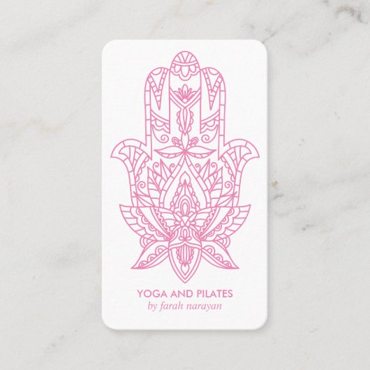 Hamsa | PINK Wellness Wellness-Center Massage Yoga Visitenkarte (Vorderseite)