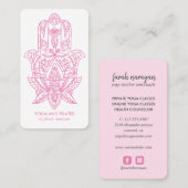 Hamsa | PINK Wellness Wellness-Center Massage Yoga Visitenkarte (Vorne/Hinten)