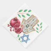 Hamsa Pomegranate Star der Jüdischen Feier von Dav Serviette (Ecke)