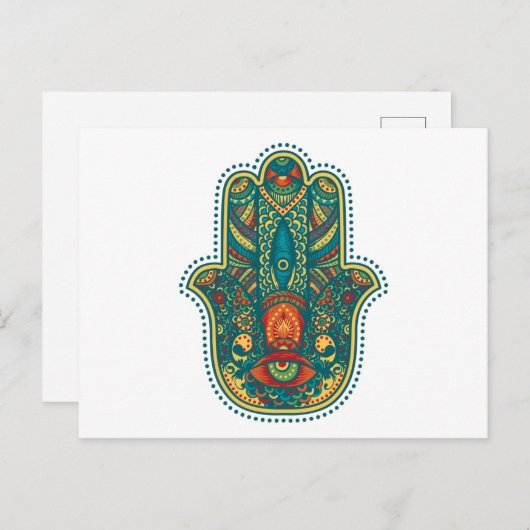 Hamsa Postkarte (Vorne/Hinten)