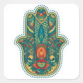 Hamsa Quadratischer Aufkleber (Vorderseite)