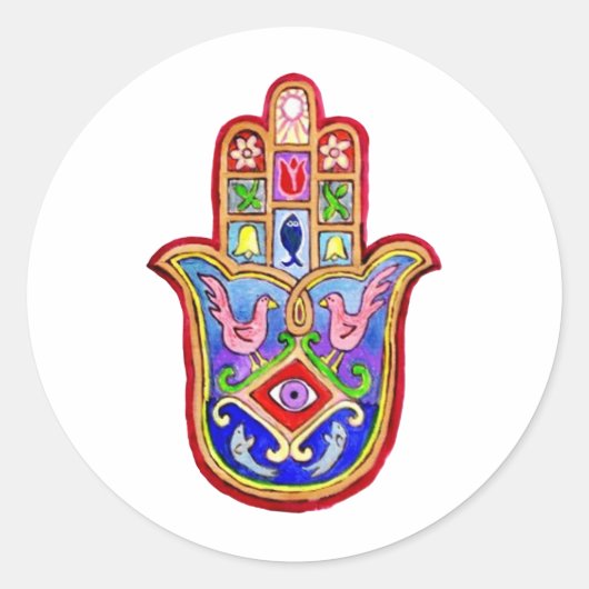 Hamsa Runder Aufkleber (Vorderseite)