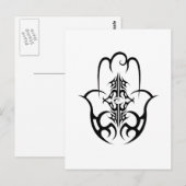 HAMSA - Schwarz und Weiß Postkarte (Vorne/Hinten)