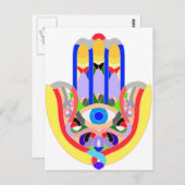 Hamsa - sehr bunt postkarte (Vorne/Hinten)