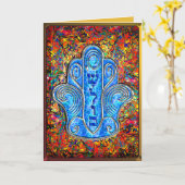 Hamsa Shalom Passion (Holidays) Karte (Gelbe Blume)