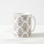 Hamsa Symbol Pattern Kaffeetasse (VorderseiteRechts)