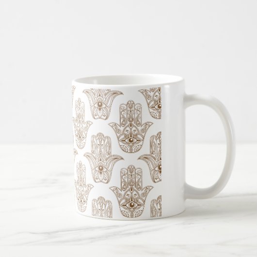 Hamsa Symbol Pattern Kaffeetasse (Rechts)