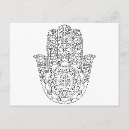 Hamsa Tree of Life Postkarte (Vorderseite)