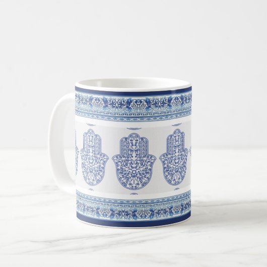 hamsa*tunis*morocco*henna*blau kaffeetasse (Vorderseite Links)