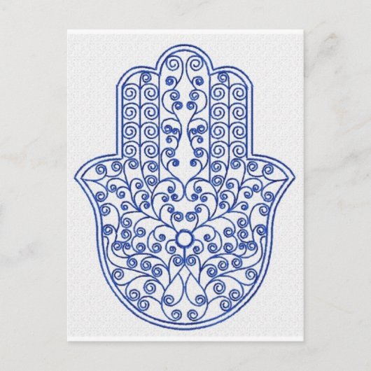 hamsa*tunis*morocco*henna*blau postkarte (Vorderseite)