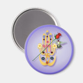 Hamsa- und Blume-Magnete Magnet (Vorderseite/Rückseite)